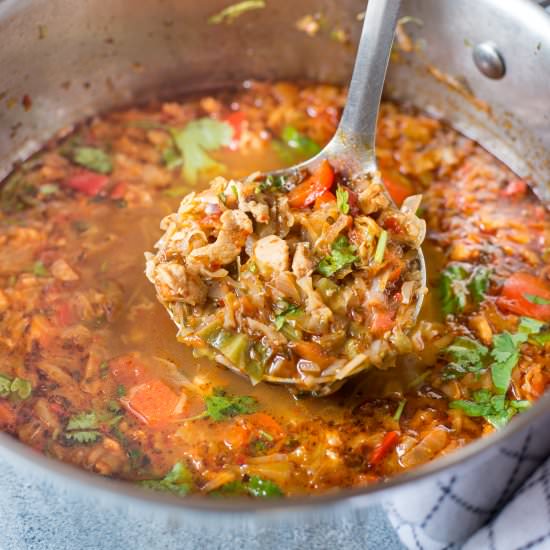Low Carb Cabbage Chicken Taco Soup - Recipe photo by Theflavoursofkitchen