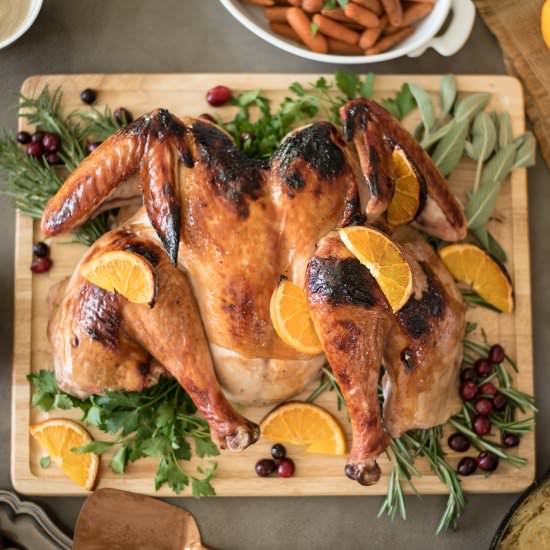 Spatchcock Cranberry Orange Turkey - Recipe photo by culinaryginger