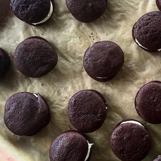 Chocolate Whoopie Pies - Recipe photo by jessie sheehan bakes