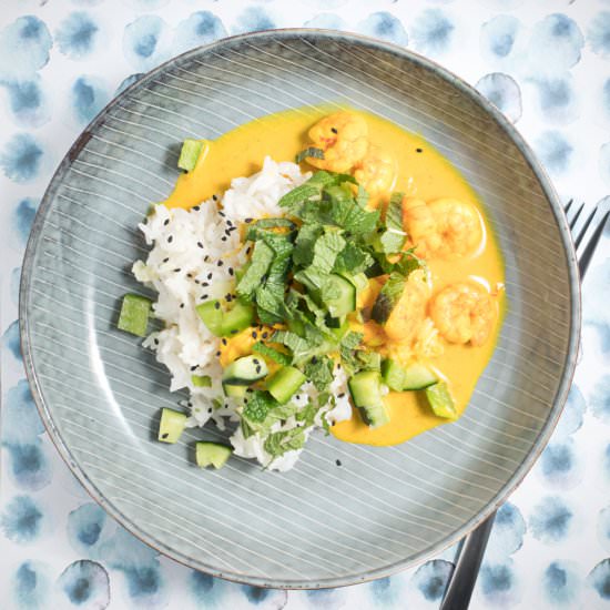 Turmeric Prawns with Cucumber - Recipe photo by fifthfloor.kitchen