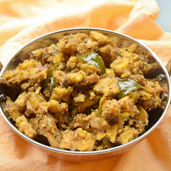 Raw banana masala stir fry - Recipe photo by cookingwithpree