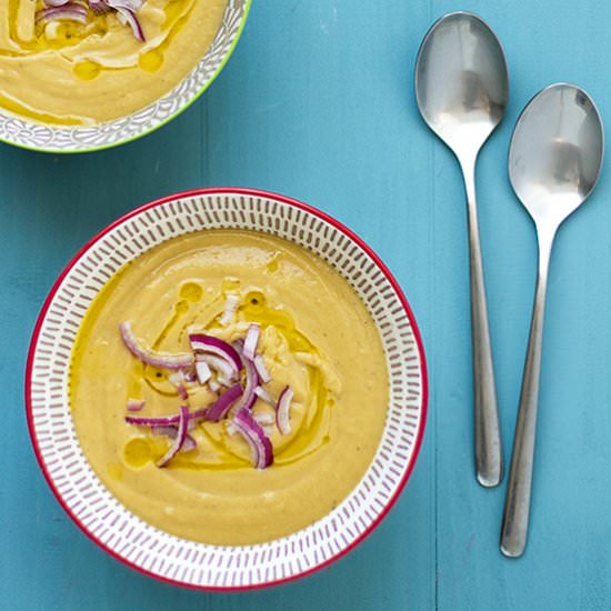 Greek-style yellow split pea soup - Recipe photo by pizzarossa