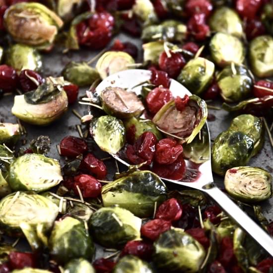 Maple Cranberry Brussels Sprouts - Recipe photo by Pure and Simple Nourishment