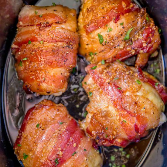 Bacon Brown Sugar Garlic Chicken - Recipe photo by dinnerthendessert