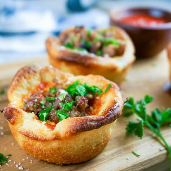 Mini Deep Dish Pizzas - Recipe photo by loveandrisotto