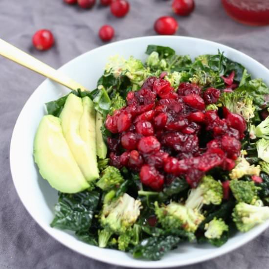Cranberry Kale Salad - Recipe photo by GrabSomeJoy
