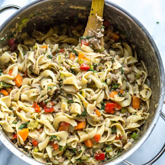Healthy One Pot Beef Stroganoff - Recipe photo by thegirlonbloor