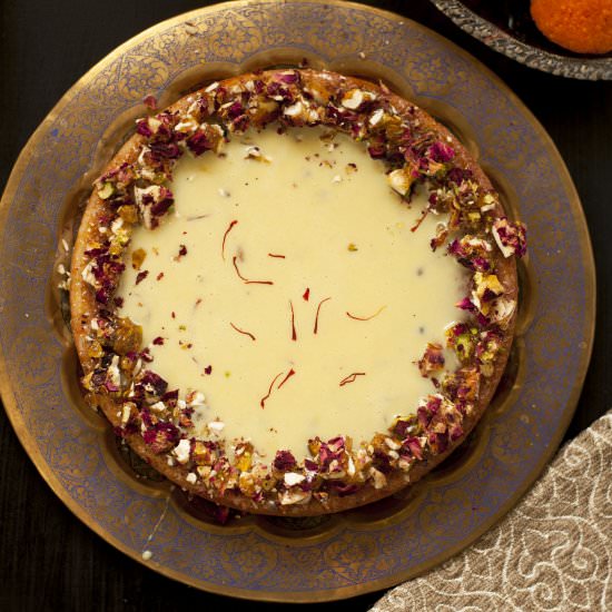 Saffron Cardamom Milk Cake - Recipe photo by foodcow
