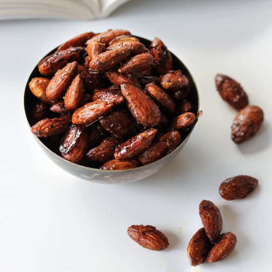 Salty Sweet Glazed Almonds - Recipe photo by Truefoodsblog