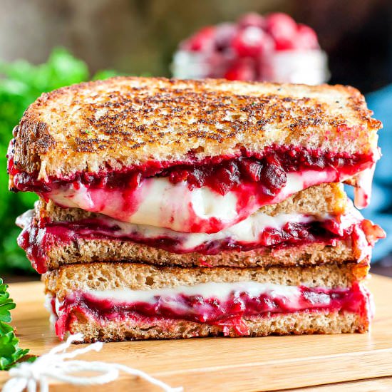 Vegan Cranberry Grilled Cheese - Recipe photo by peasandcrayons