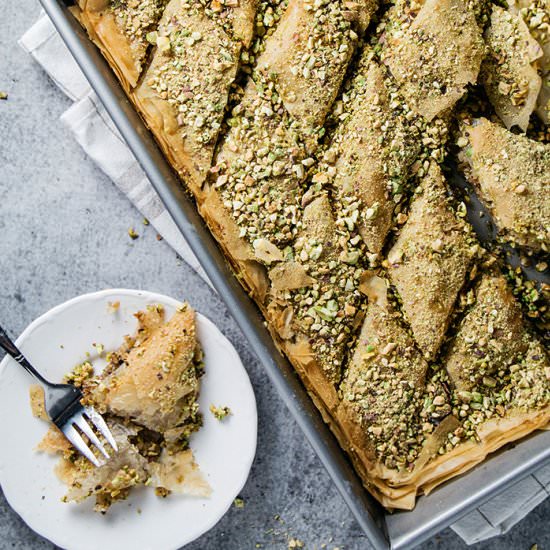 Turkish Baklava - Recipe photo by cookingtheglobe