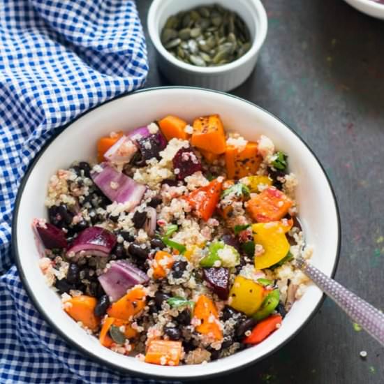 Roasted Veggie Quinoa Bowl - Recipe photo by cooking with sapana