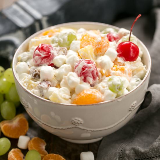 Best Ambrosia Salad - Recipe photo by thatskinnychickcanbake
