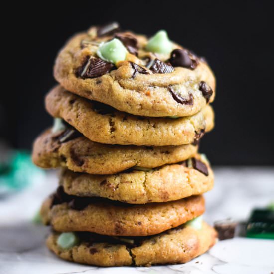 Andes Mint Chocolate Chip Cookies - Recipe photo by Gringalicious