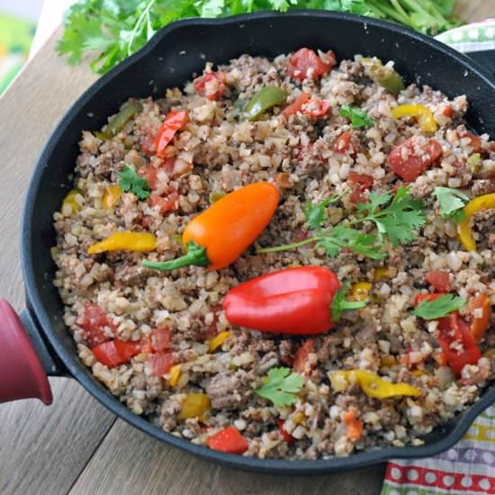 Cauliflower Rice & Ground Beef - Recipe photo by mydeliciousmeals.com