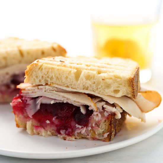 Turkey Panini with Cranberry Sauce - Recipe photo by 3ScoopsofSugar