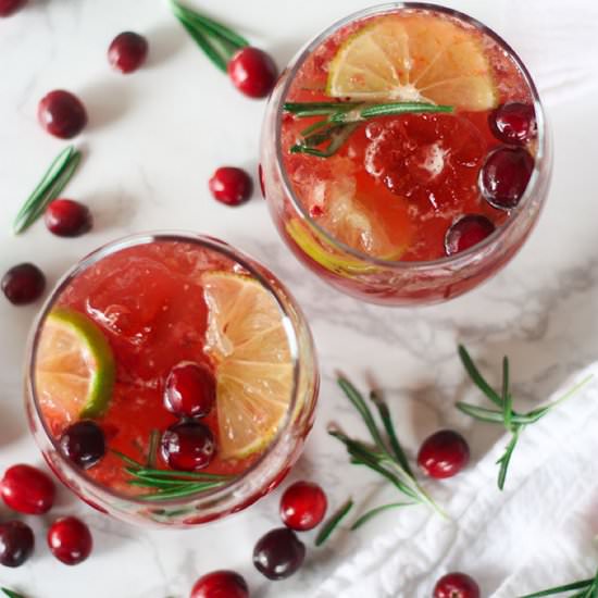 Cranberry Rosemary Bourbon Cocktail - Recipe photo by The Home Cooks Kitchen