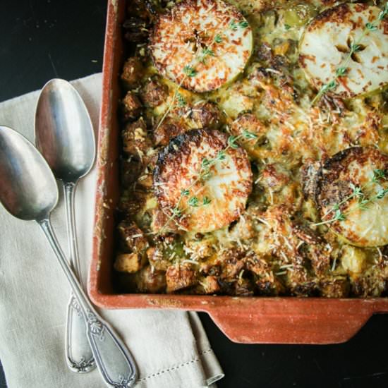 Apples & Sausage Bread Pudding - Recipe photo by Something New For Dinner