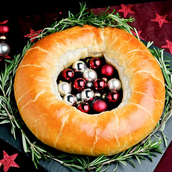 Savory Christmas wreath - Recipe photo by Culinaire bagage