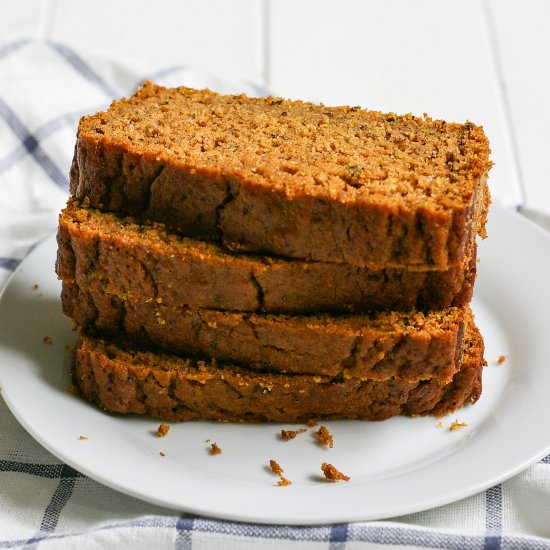 Whole Wheat Pumpkin Bread - Recipe photo by chelseashealthykitchen