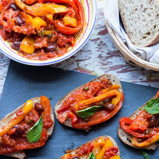 PEPERONATA (STEWED SAVORY PEPPERS) - Recipe photo by sugarlovespices