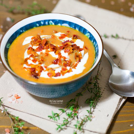 Chestnut pumpkin soup - Recipe photo by elenianag