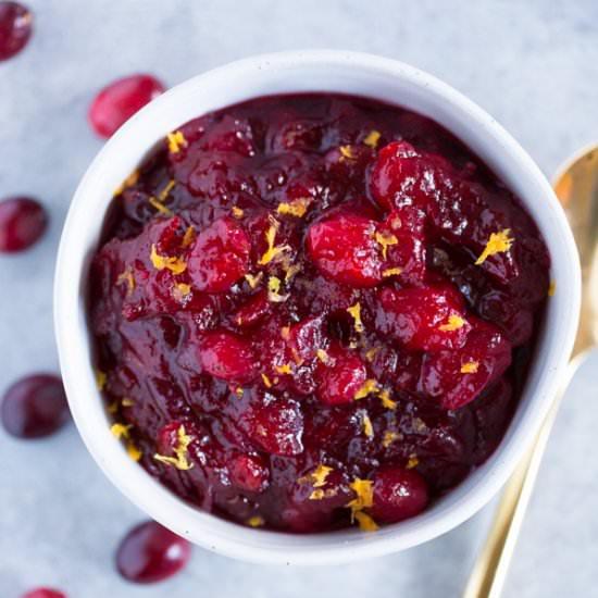 Three Ingredient Cranberry Sauce - Recipe photo by heartandstove