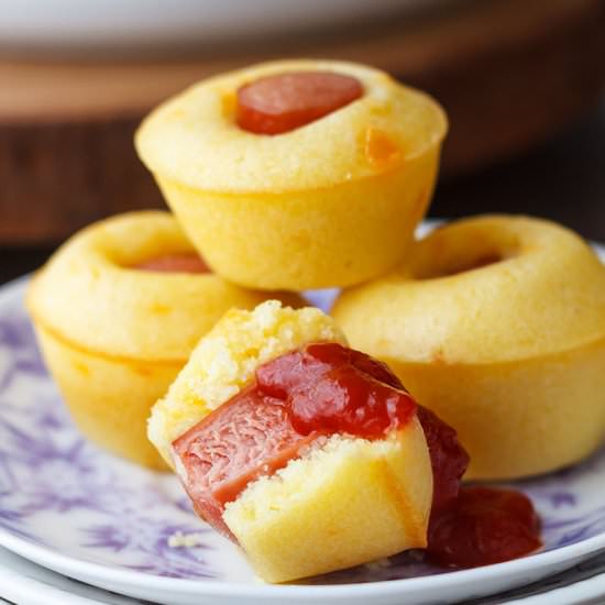 Cheddar Corn Dog Mini Muffins - Recipe photo by Eatwell 101