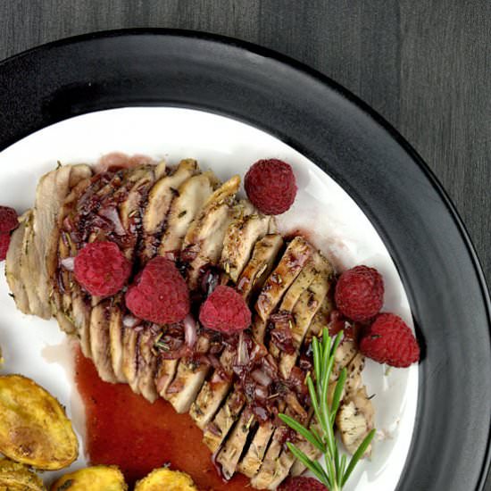 Rosemary Chicken & Raspberry Glaze - Recipe photo by agourmetfoodblog