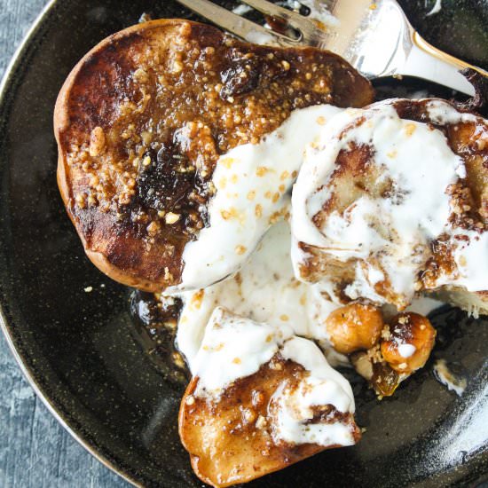 Baked Pears with Hazelnut Praline - Recipe photo by The Desserted Girl