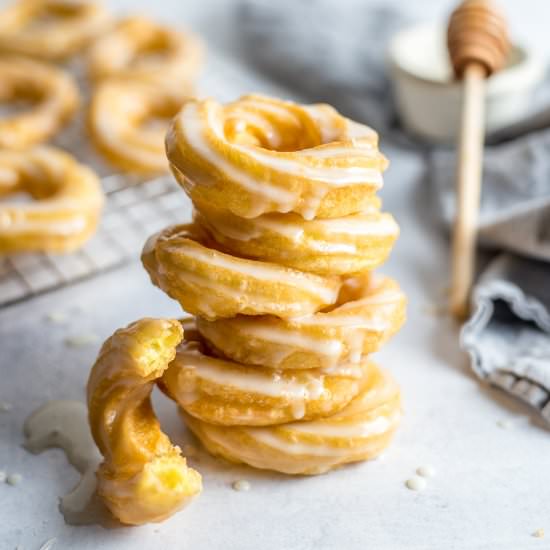 Honey Glazed French Cruller Donuts - Recipe photo by Gastro Senses