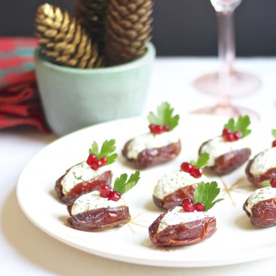 Herbed Goat Cheese Stuffed Dates - Recipe photo by the good eats co