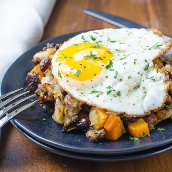 Leftover Stuffing “Hash” - Recipe photo by garlic and zest