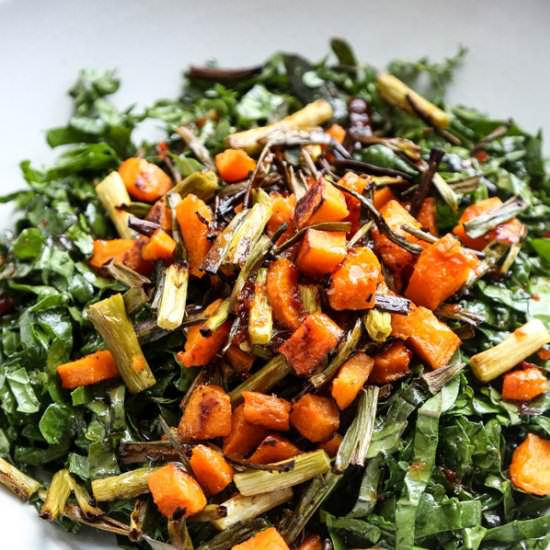 Kale Salad with Roasted Squash - Recipe photo by Feed Me Phoebe