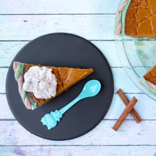 Vegan Unicorn Pumpkin Pie - Recipe photo by vegandollhouse