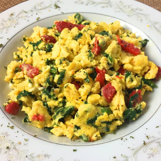 Spinach & Feta Scrambled Eggs - Recipe photo by RecipeTeacher