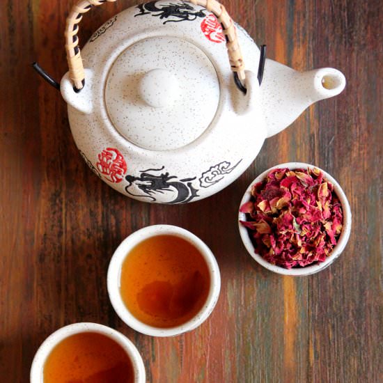 Rose, Basil & Apricot Caffeine Free Tea - Recipe photo by Reetu Uday Kugaji