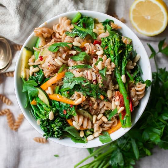 Vegan Lemon Garlic Pasta - Recipe photo by cleaneatinggoddess