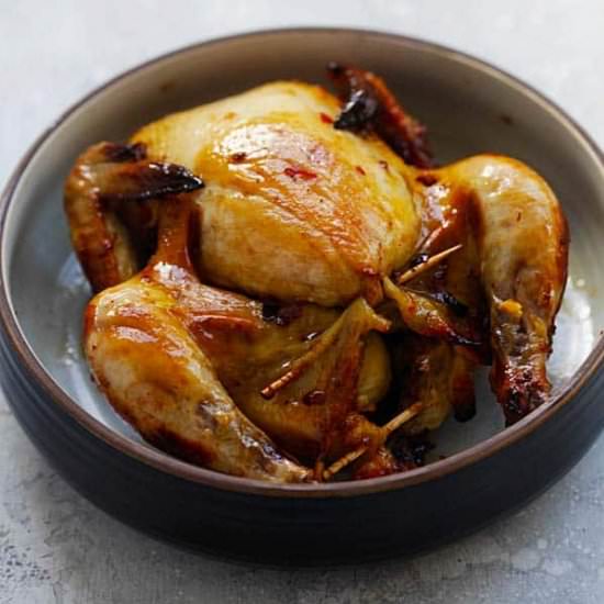 Spicy Honey Roasted Cornish Hen - Recipe photo by rasamalaysia
