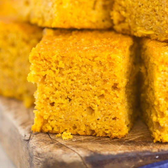 Brown Butter Pumpkin Cornbread - Recipe photo by thegoldlininggirl