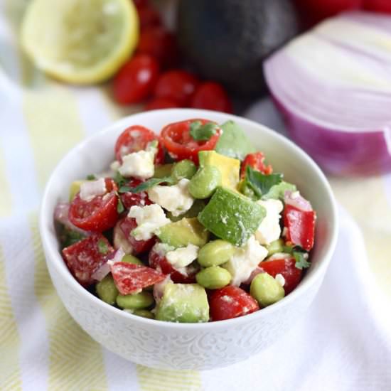 Edamame Salsa with Feta and Avocado - Recipe photo by Avocado A Day