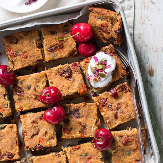 Nut Free Vegan Fruit Slice - Recipe photo by Nourish Everyday