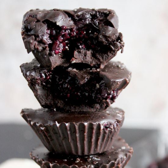 Dark Chocolate & Berry Chia Jam Cup - Recipe photo by Naughty Nutrition