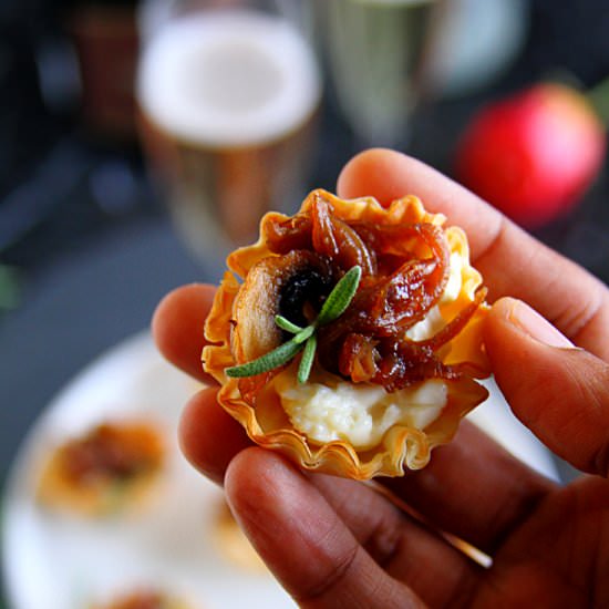 Caramelized Onions Phyllo Bites - Recipe photo by Happy And Harried