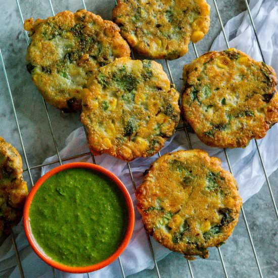 Cheesy Corn Rawa Pancakes - Recipe photo by Cookilicious