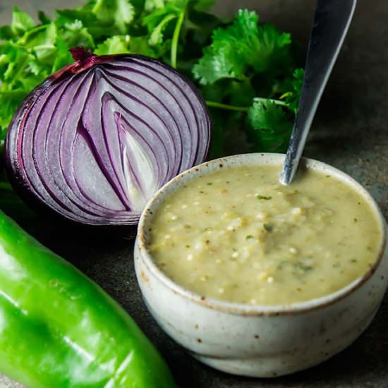 Green chile sauce - Recipe photo by forageddish