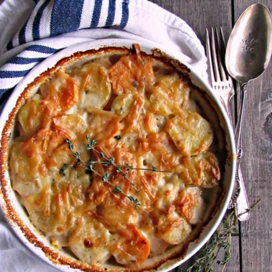 Yukon Gold Sweet Potato Au Gratin - Recipe photo by agoudalife