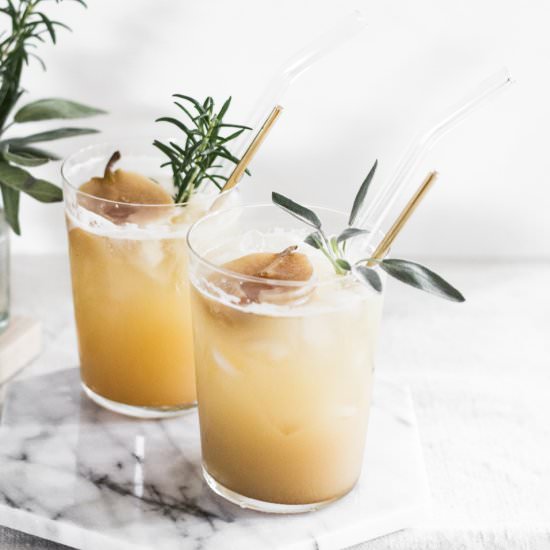 Pear Ginger Kombucha Mocktail - Recipe photo by rezelkealoha