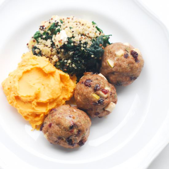 Turkey-Apple-Cranberry Meatballs - Recipe photo by TheCraveableKitchen