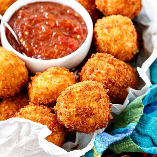 Cheese Stuffed Grits Arancini - Recipe photo by onlinepastrychef